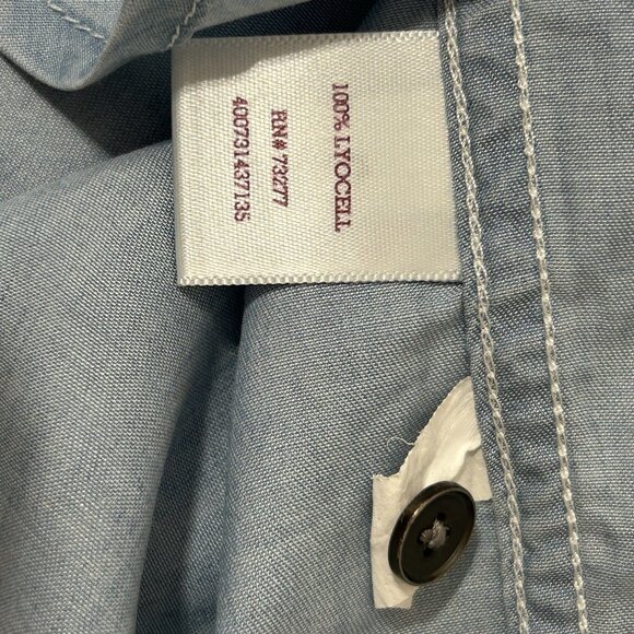 SO Favorite Shirt Chambray Blue Long Sleeve Tunic Large Lyocell Soft Lightweight - Picture 7 of 8